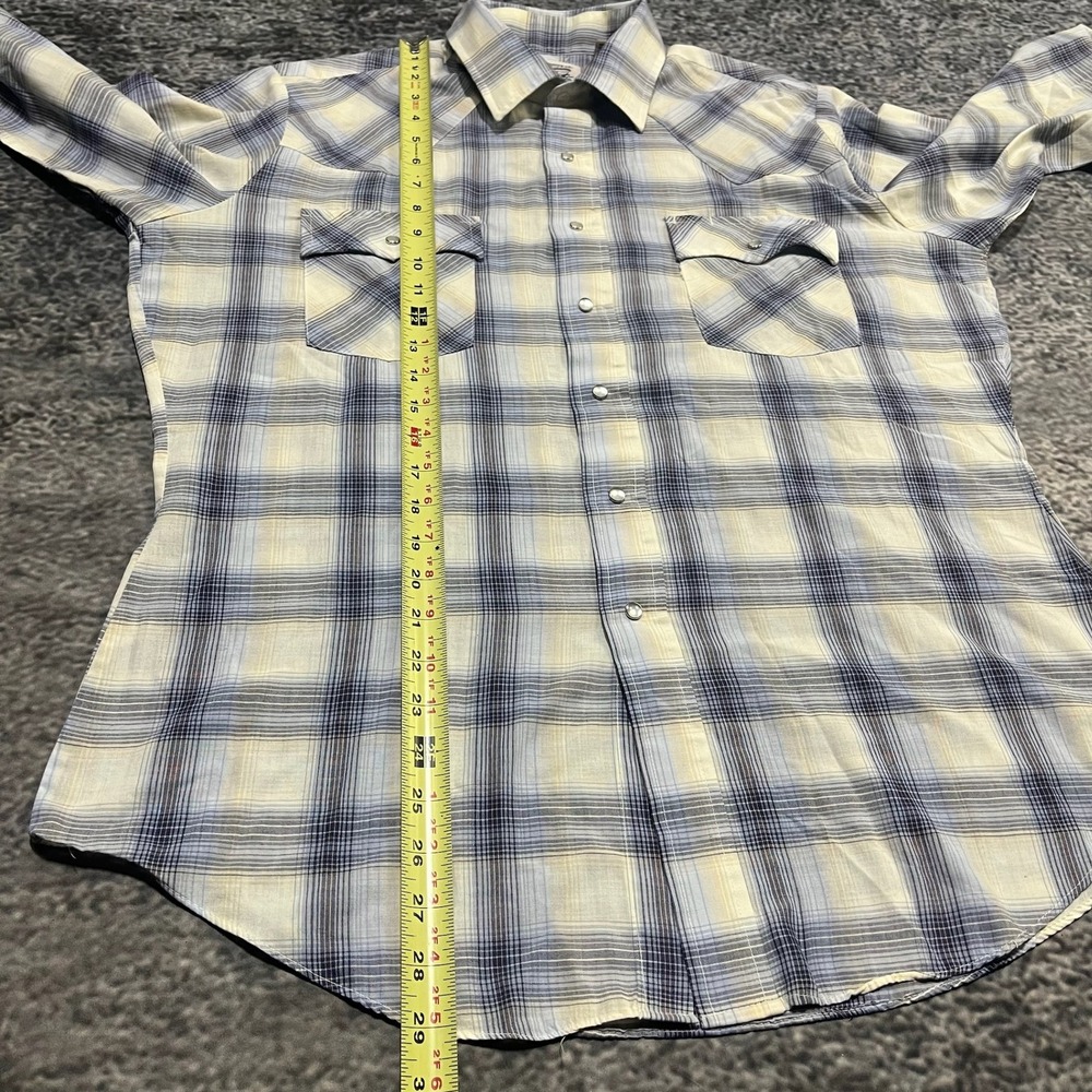 Vintage Levi's Pearl Snap Shirt Mens Large Plaid Button Down Long Sleeve Western - Picture 7 of 8